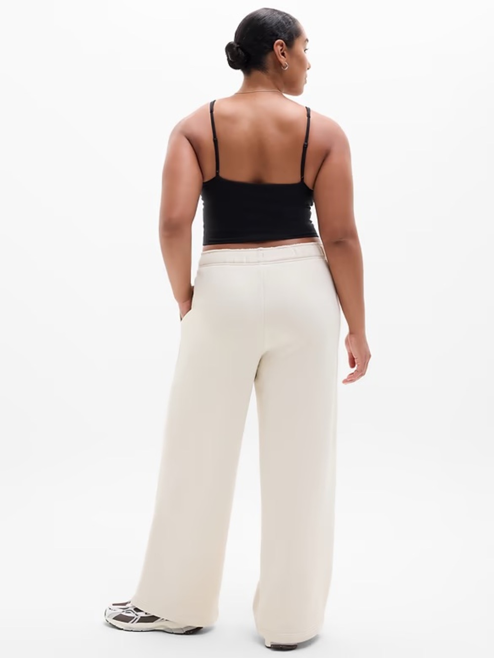 NWT Athleta Wide Leg Forever FleeceSweatpants in Ivory-Cream Size L - Picture 4 of 4
